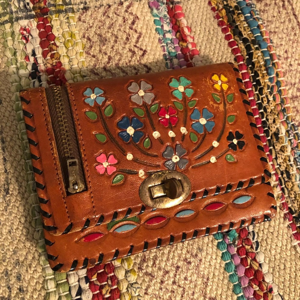 Handmade tooled leather wallet